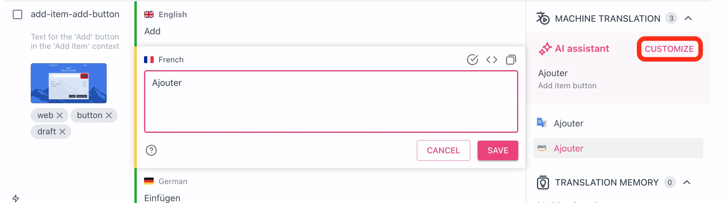 Providing project description